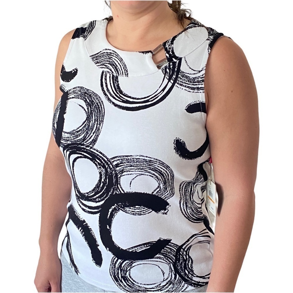 Rafaella Hypnotic Daydream Blouse White and Black Size S - Picture 2 of 7